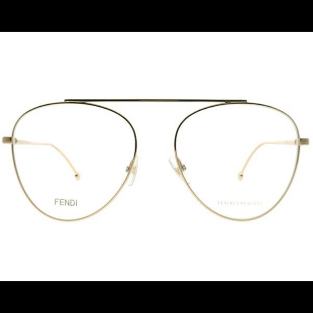 FENDI NEW Gold Aviator Rx Glasses